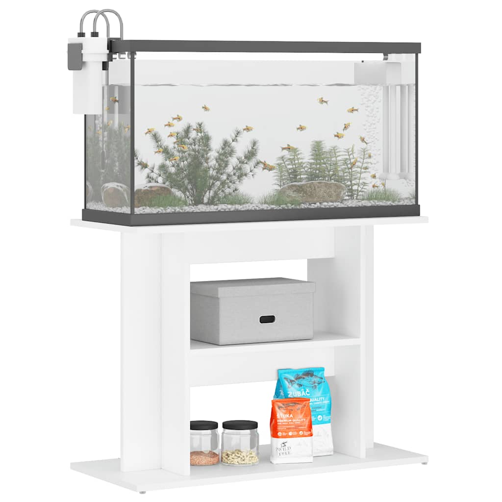 Stalak za akvarij bijeli 80 x 35 x 60 cm od konstruiranog drva