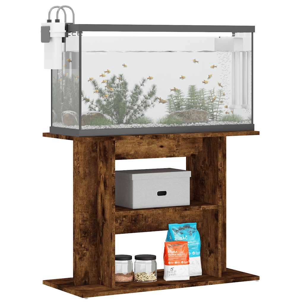 Stalak za akvarij dimljeni hrast 80x35x60 cm inženjersko drvo