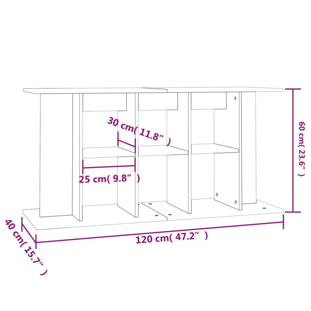 Stalak za akvarij boja hrasta 120x40x60 cm konstruirano drvo