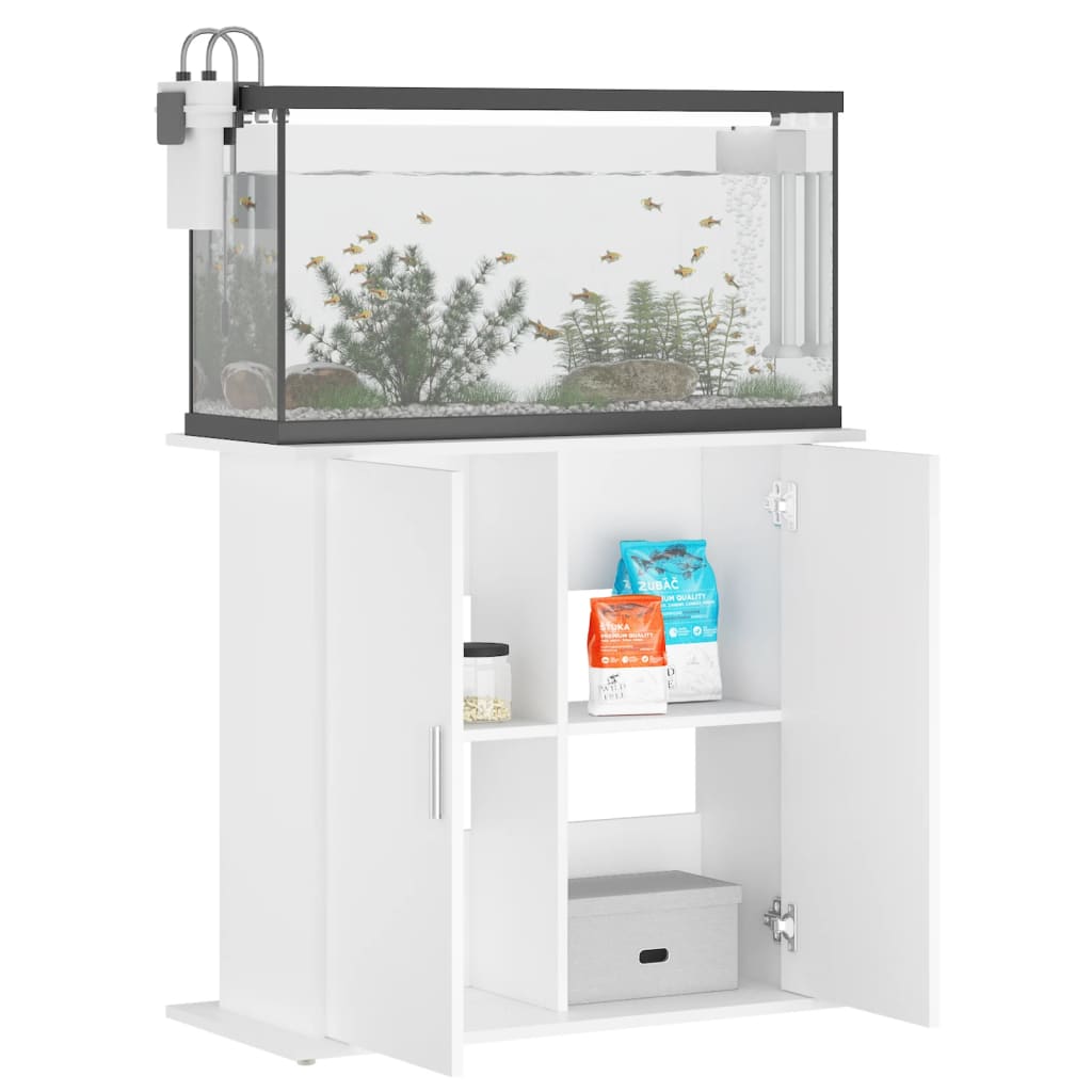 Stalak za akvarij bijeli 81 x 36 x 73 cm od konstruiranog drva