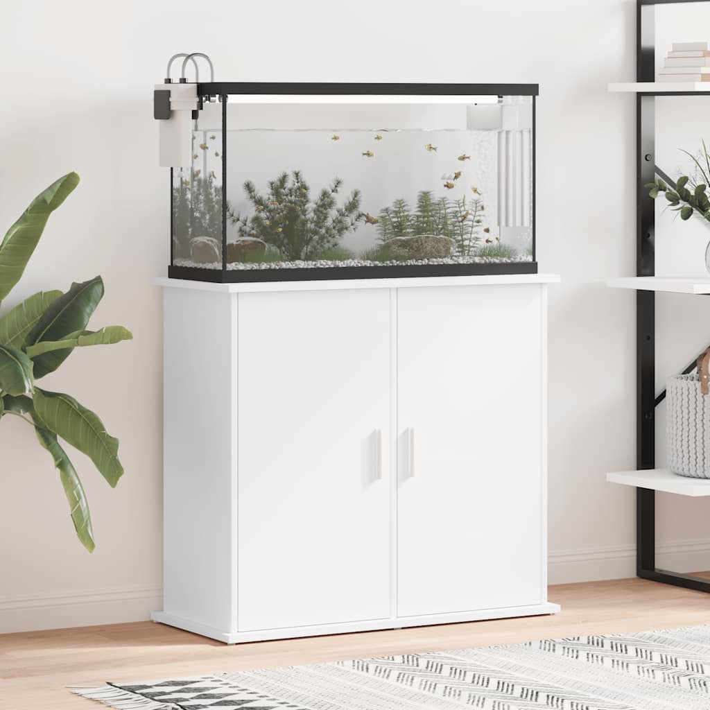 Stalak za akvarij bijeli 81 x 36 x 73 cm od konstruiranog drva