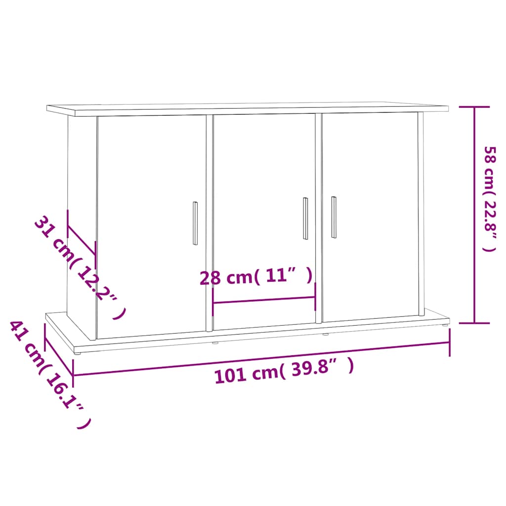 Stalak za akvarij Betonsko-sivi 101x41x58 cm Konstruirano drvo