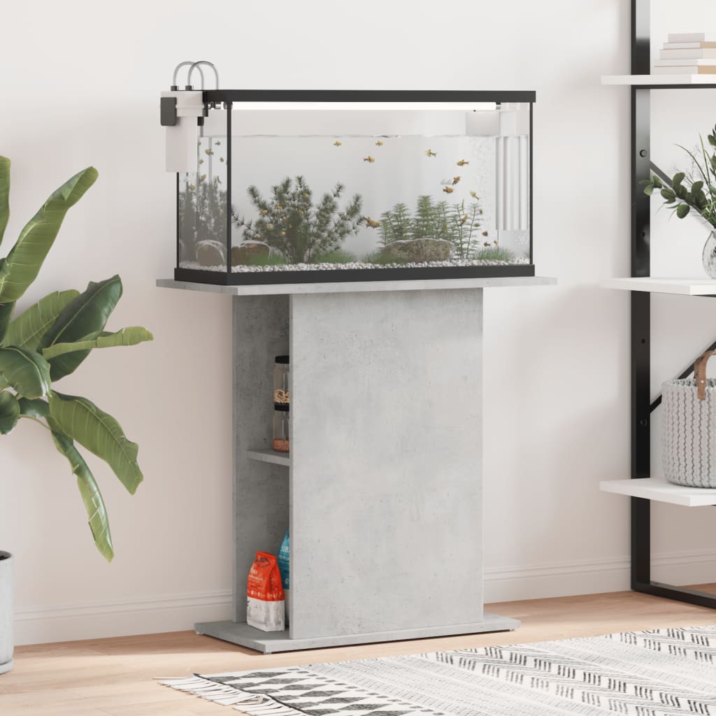 Stalak za akvarij boja betona 75x36x72,5 cm konstruiranog drva