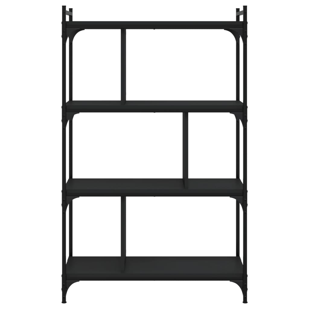 Regal za knjige s 4 razine crni 76x32x123 cm konstruirano drvo