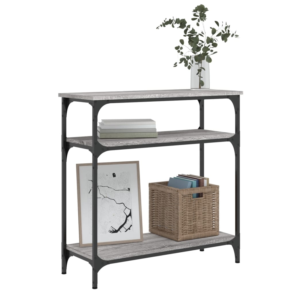 Konzolni stol siva boja hrasta 75x29x75 cm konstruirano drvo