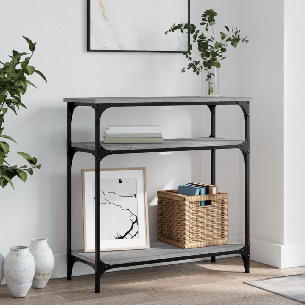 Konzolni stol siva boja hrasta 75x29x75 cm konstruirano drvo