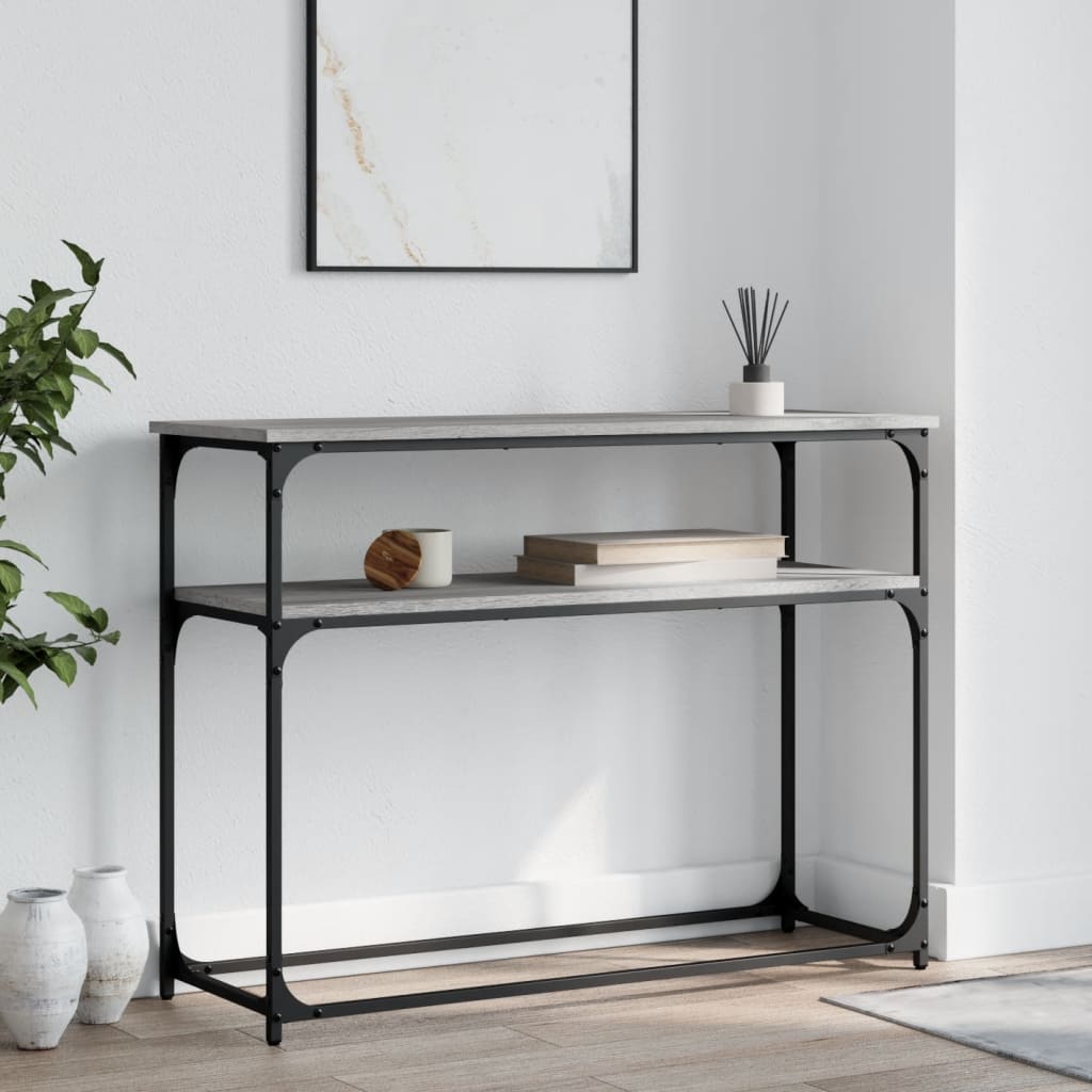 Konzolni stol siva boja hrasta 100x35,5x75 cm konstruirano drvo