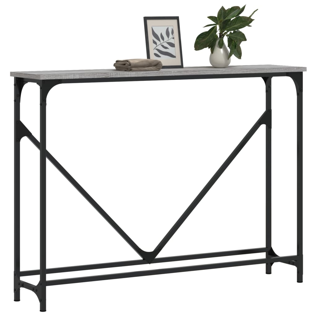 Konzolni stol siva boja hrasta 102x22,5x75 cm konstruirano drvo
