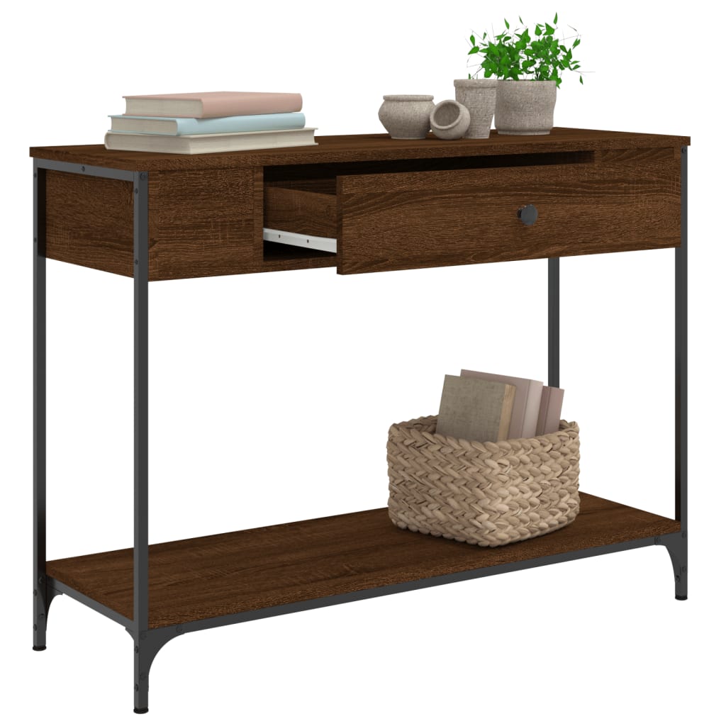 Konzolni stol boja hrasta 100 x 34,5 x 75 cm konstruirano drvo