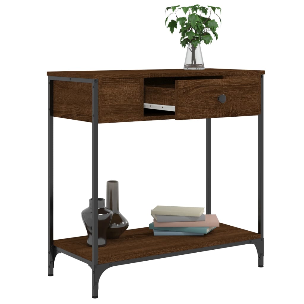 Konzolni stol smeđa boja hrasta 75x34,5x75 cm konstruirano drvo