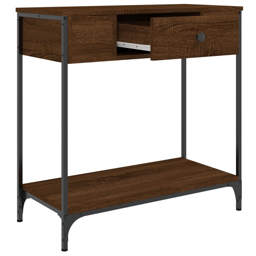 Konzolni stol smeđa boja hrasta 75x34,5x75 cm konstruirano drvo