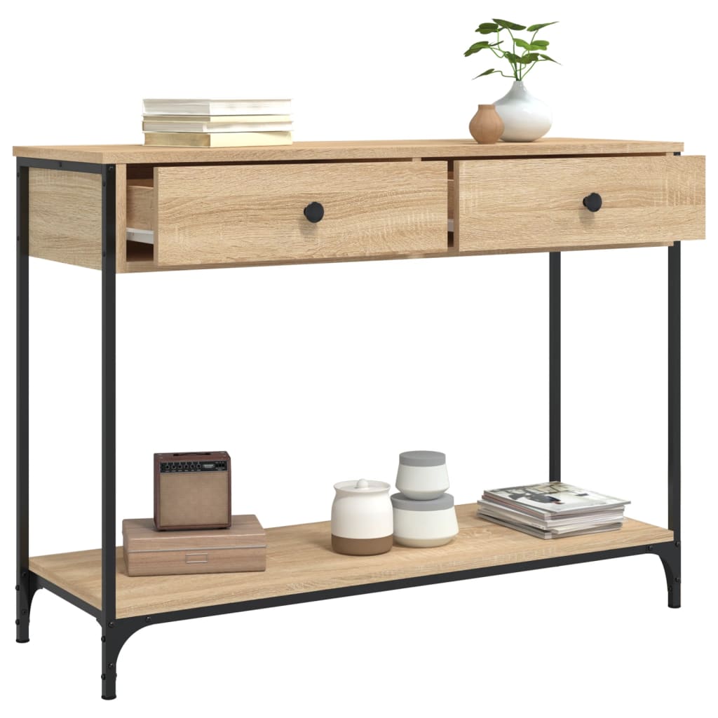 Konzolni stol boja hrasta 100 x 34,5 x 75 cm konstruirano drvo