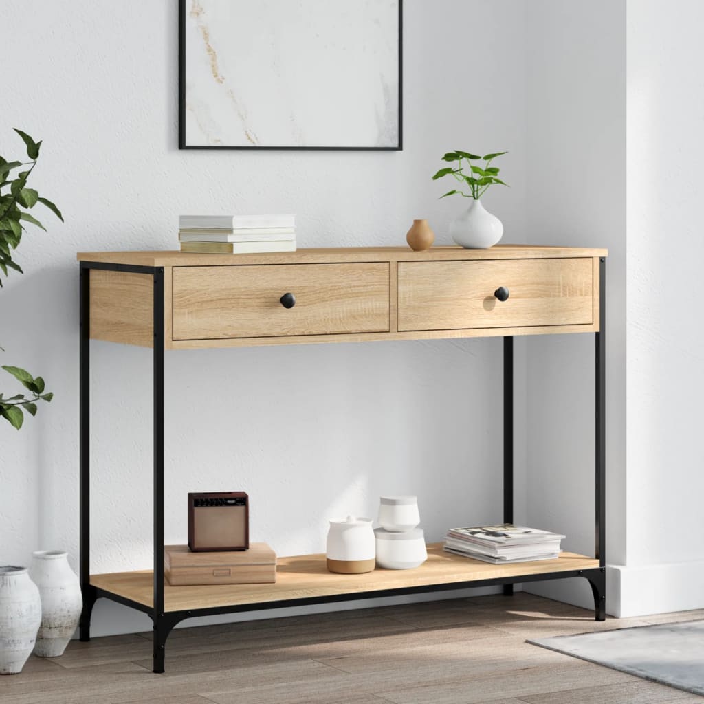 Konzolni stol boja hrasta 100 x 34,5 x 75 cm konstruirano drvo