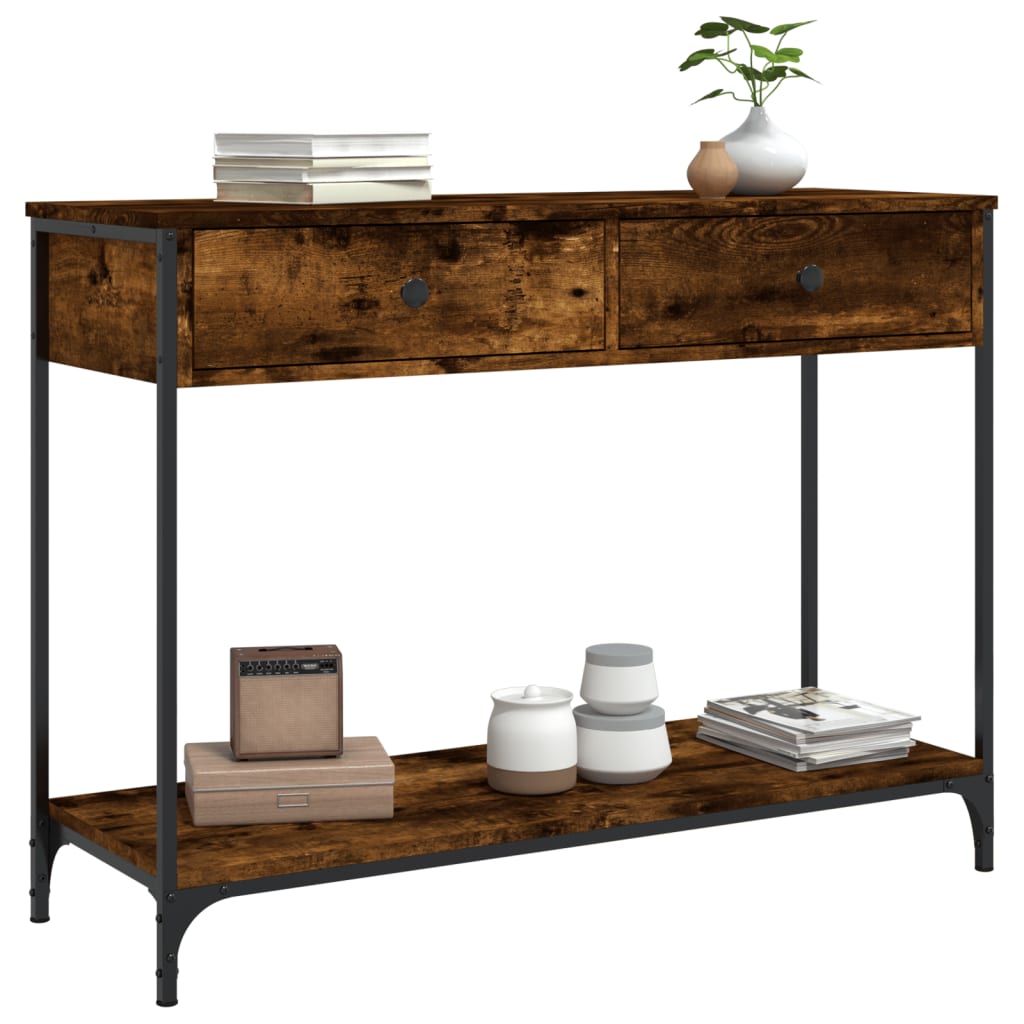 Konzolni stol boja hrasta 100 x 34,5 x 75 cm konstruirano drvo