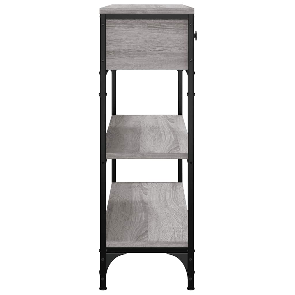 Konzolni stol siva boja hrasta 72,5x25x75 cm konstruirano drvo