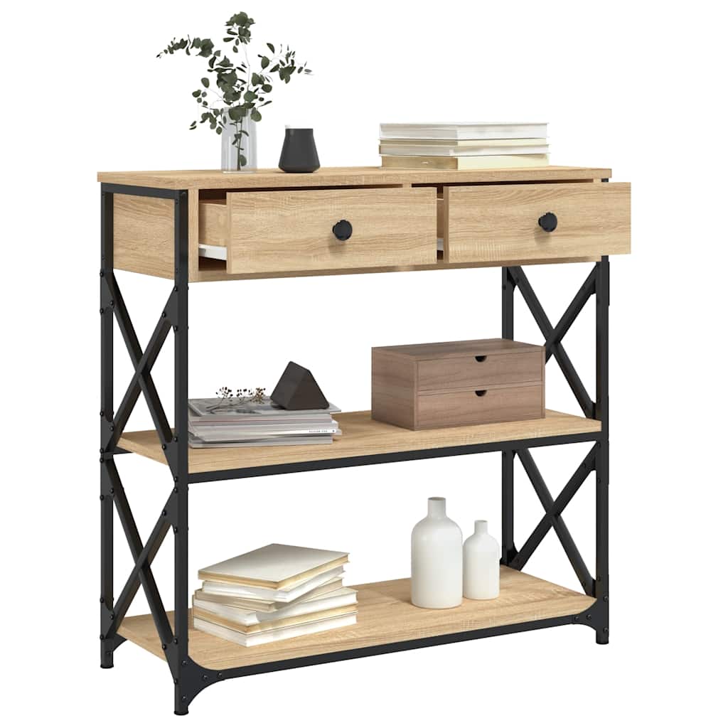 Konzolni stol boja hrasta sonome 75x28x75 cm konstruirano drvo