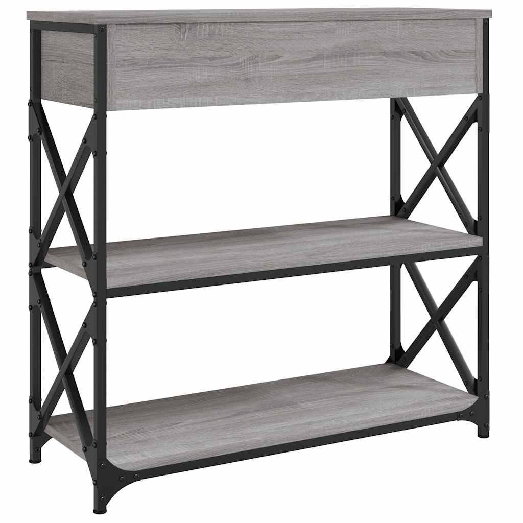 Konzolni stol siva boja hrasta 75x28x75 cm konstruirano drvo