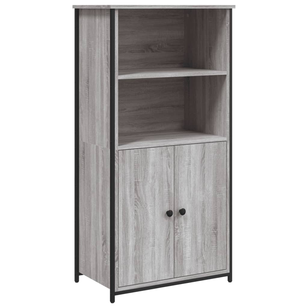 Visoka komoda siva boja hrasta 62x36x121,5 cm konstruirano drvo