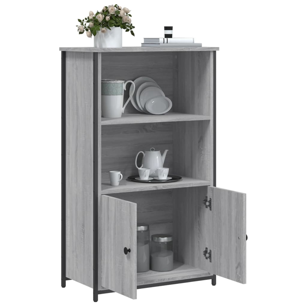 Visoka komoda siva boja hrasta 62x32x103,5 cm konstruirano drvo