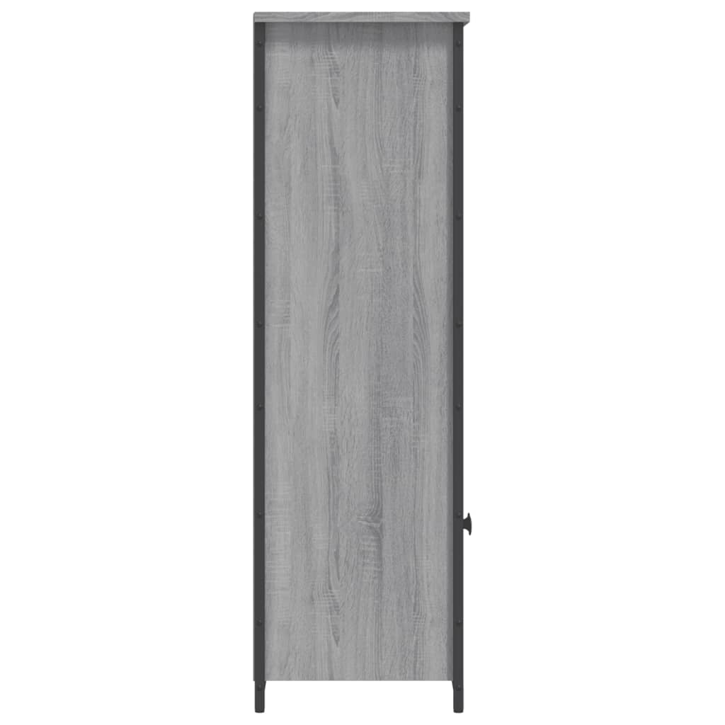 Visoka komoda siva boja hrasta 62x32x103,5 cm konstruirano drvo