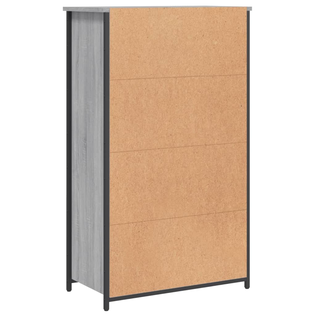 Visoka komoda siva boja hrasta 62x32x103,5 cm konstruirano drvo