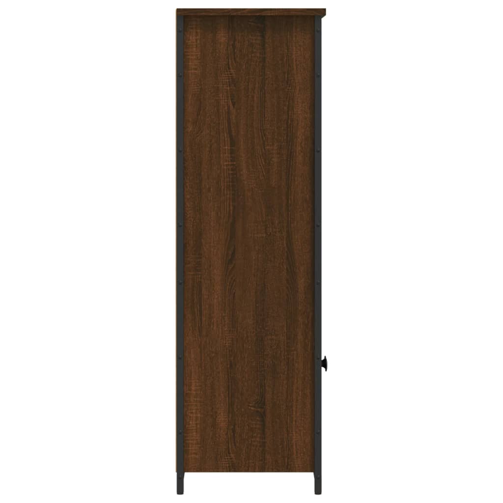 Visoka komoda smeđa boja hrasta 62x32x103,5cm konstruirano drvo