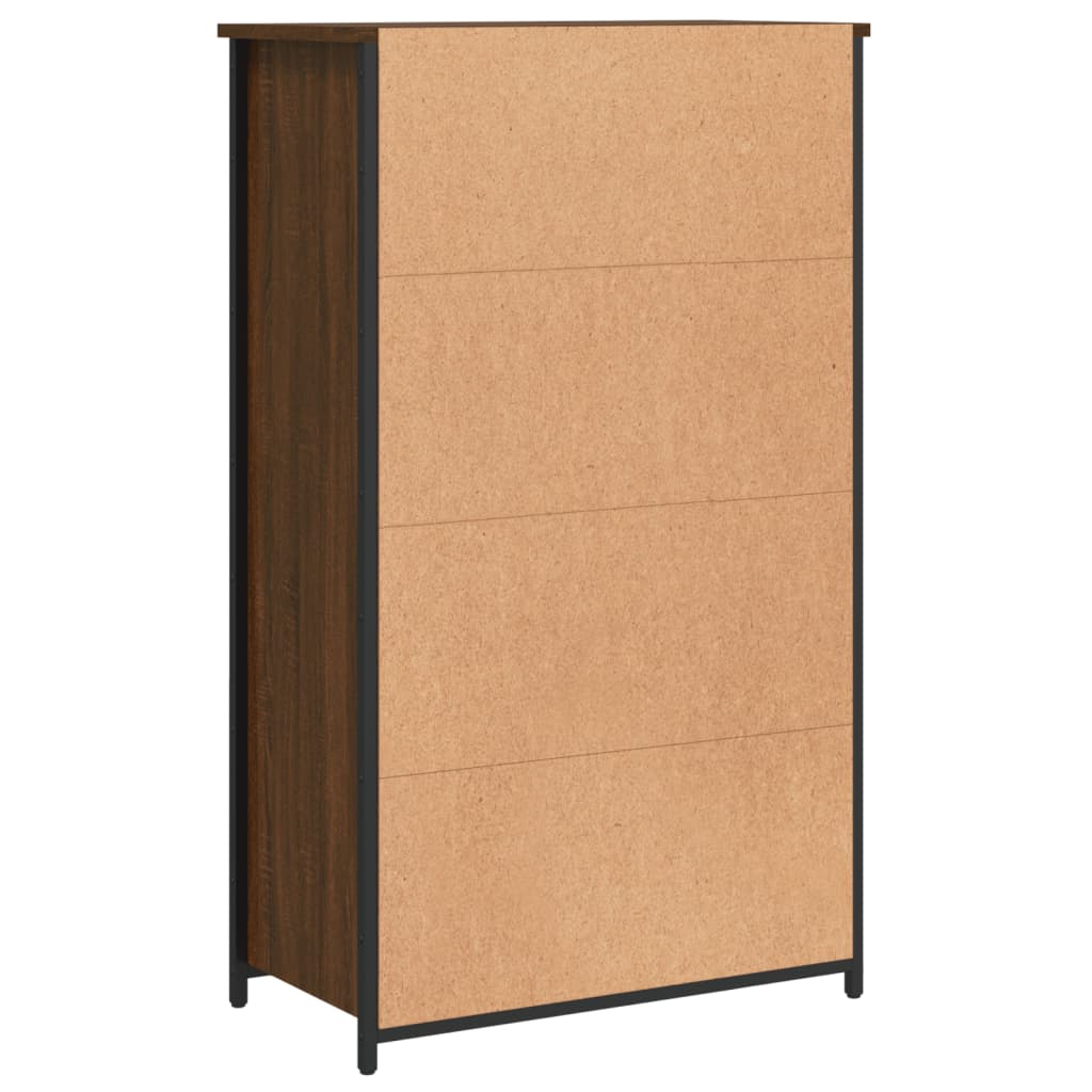 Visoka komoda smeđa boja hrasta 62x32x103,5cm konstruirano drvo
