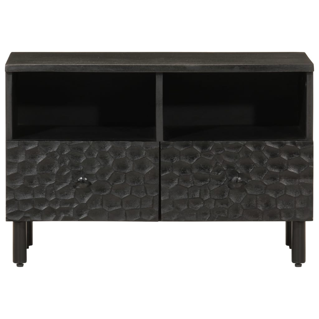 TV ormarić crni 70 x 33 x 46 cm od masivnog drva manga