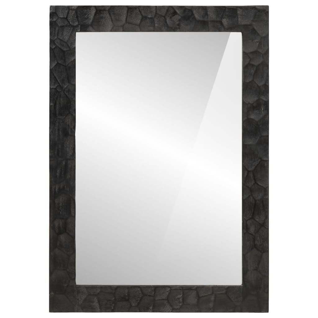 Kupaonsko ogledalo crno 50 x 70 x 2,5 cm od drva manga i stakla
