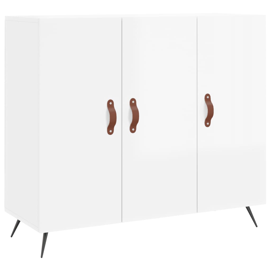 Komoda sjajna bijela 90x34x80 cm od konstruiranog drva