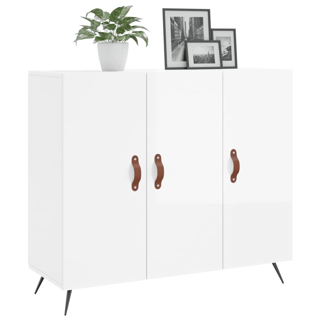 Komoda sjajna bijela 90x34x80 cm od konstruiranog drva