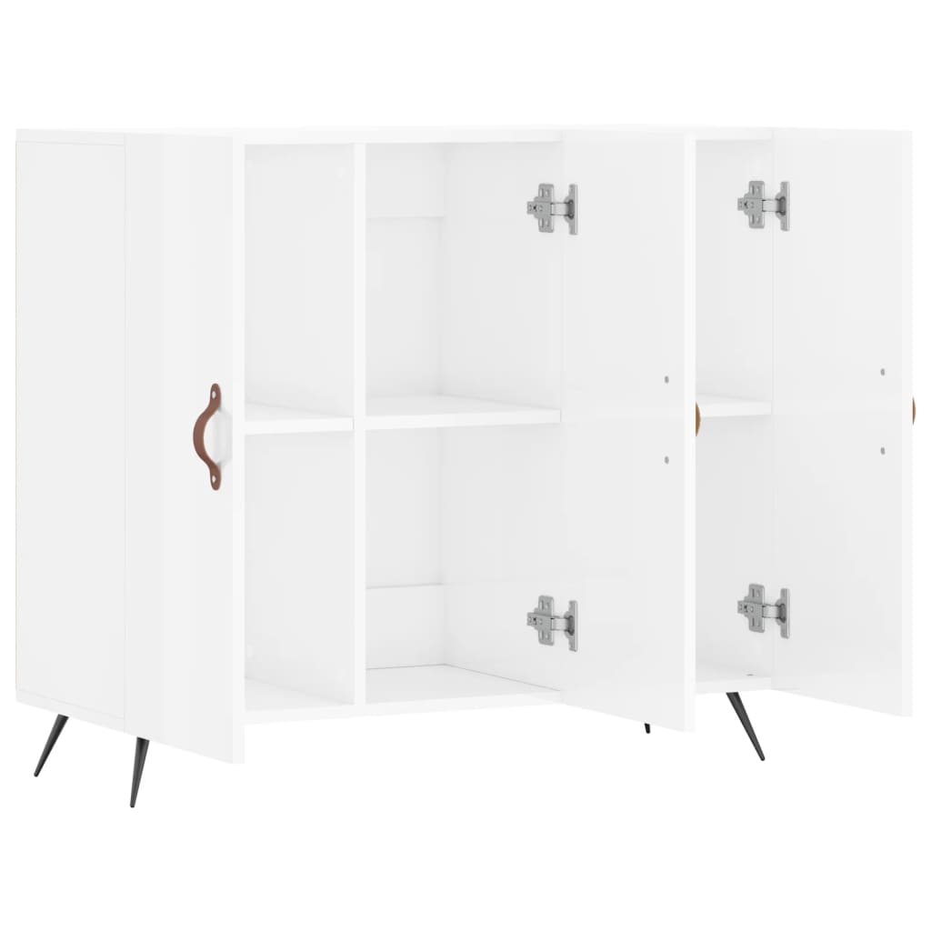 Komoda sjajna bijela 90x34x80 cm od konstruiranog drva