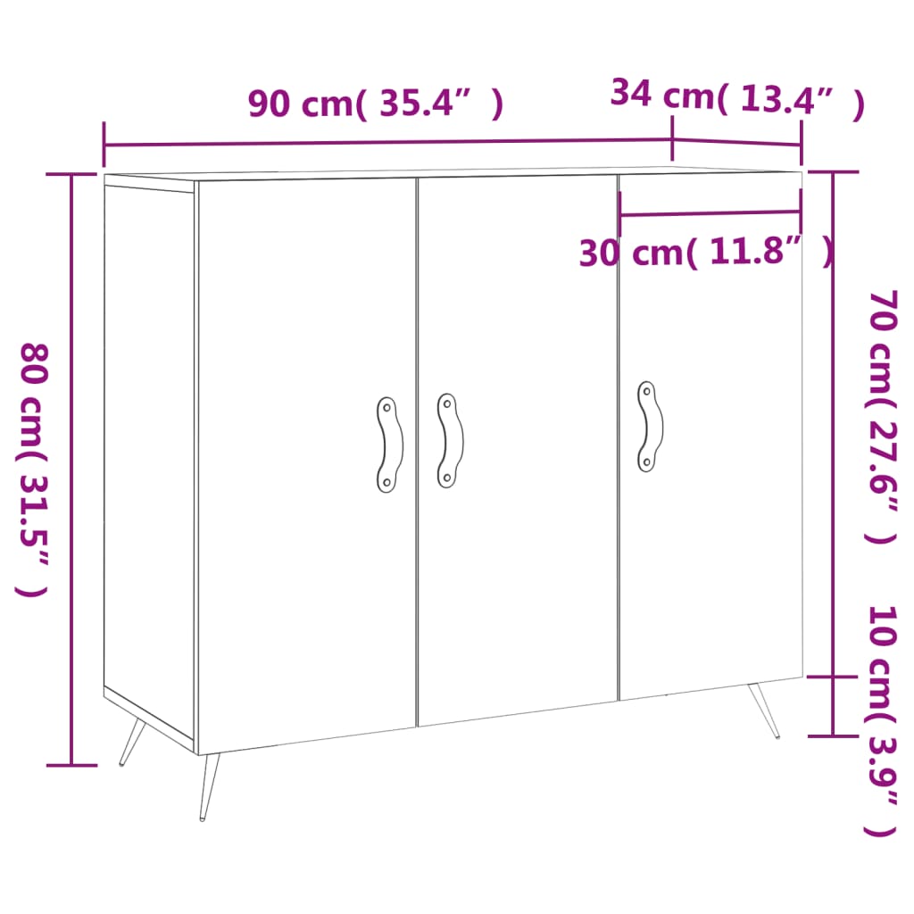 Komoda boja hrasta sonome 90x34x80 cm od konstruiranog drva