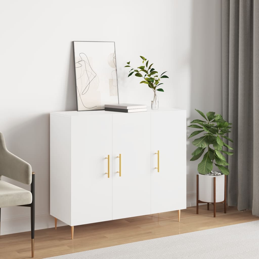 Komoda bijela 90x34x80 cm od konstruiranog drva