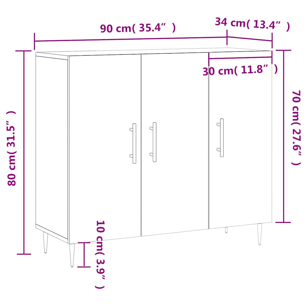 Komoda boja hrasta sonome 90x34x80 cm od konstruiranog drva