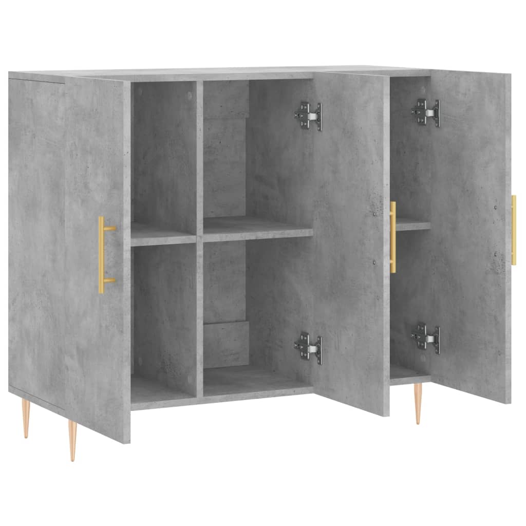 Komoda siva boja betona 90x34x80 cm od konstruiranog drva