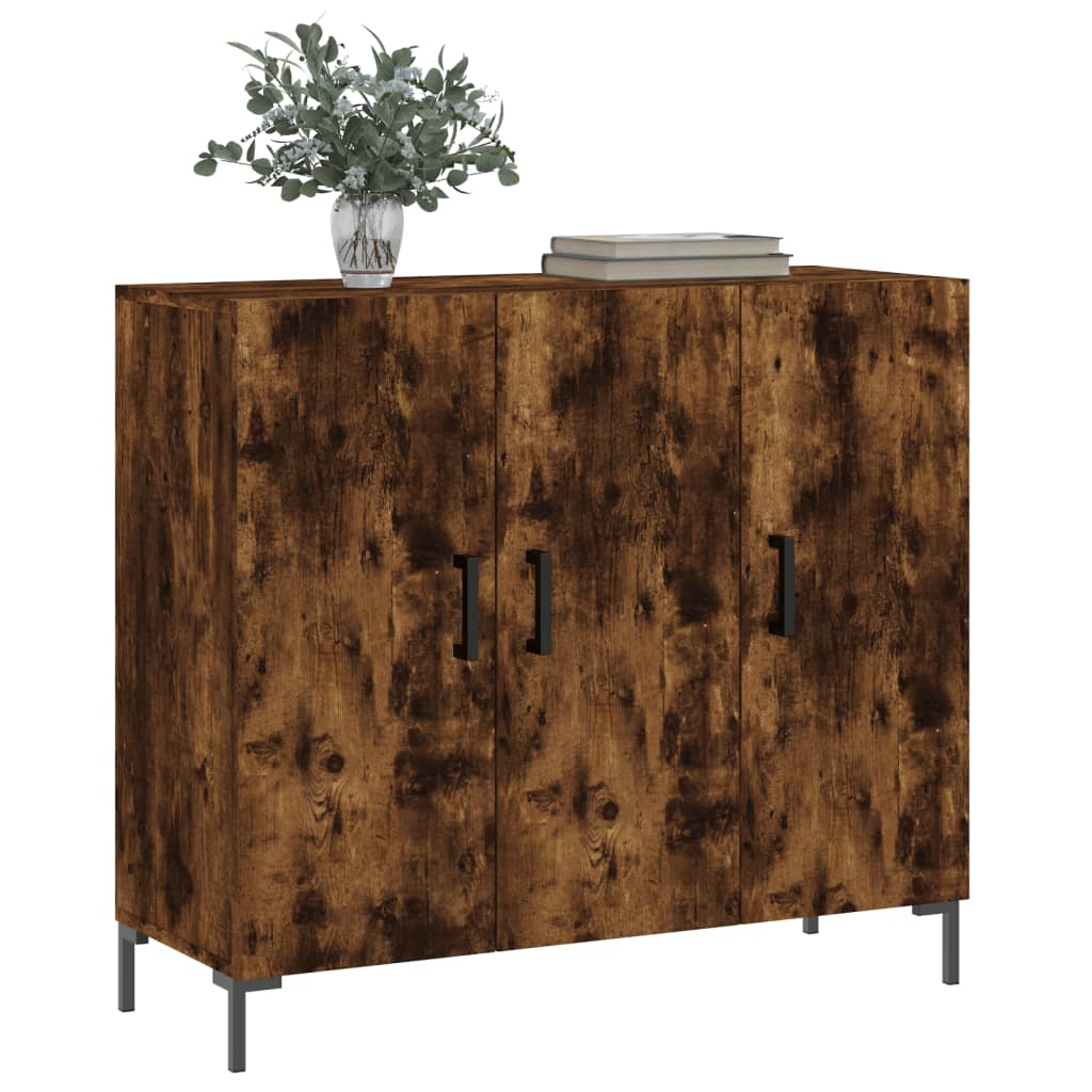 Komoda boja dimljenog hrasta 90 x 34 x 80 cm konstruirano drvo