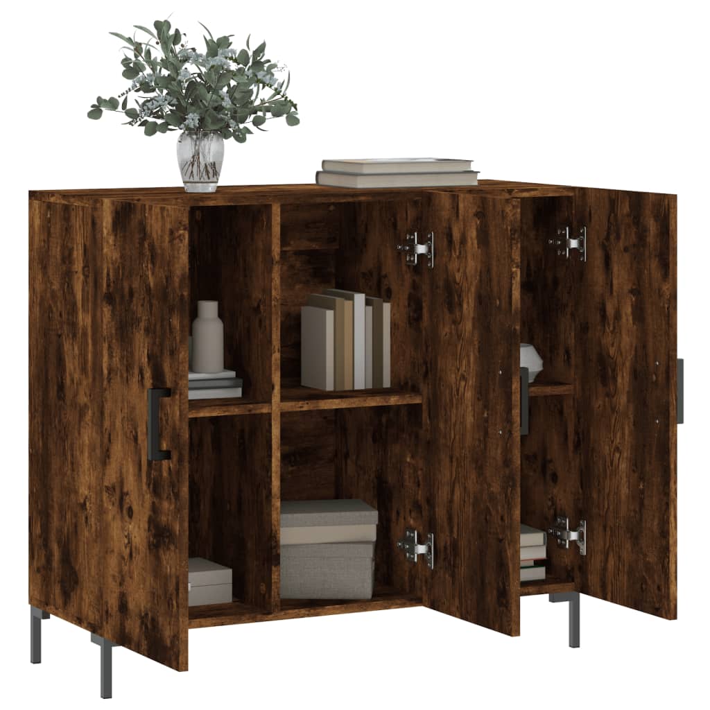 Komoda boja dimljenog hrasta 90 x 34 x 80 cm konstruirano drvo