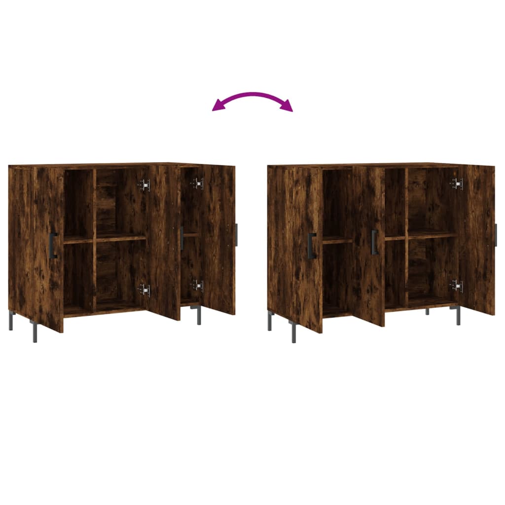 Komoda boja dimljenog hrasta 90 x 34 x 80 cm konstruirano drvo