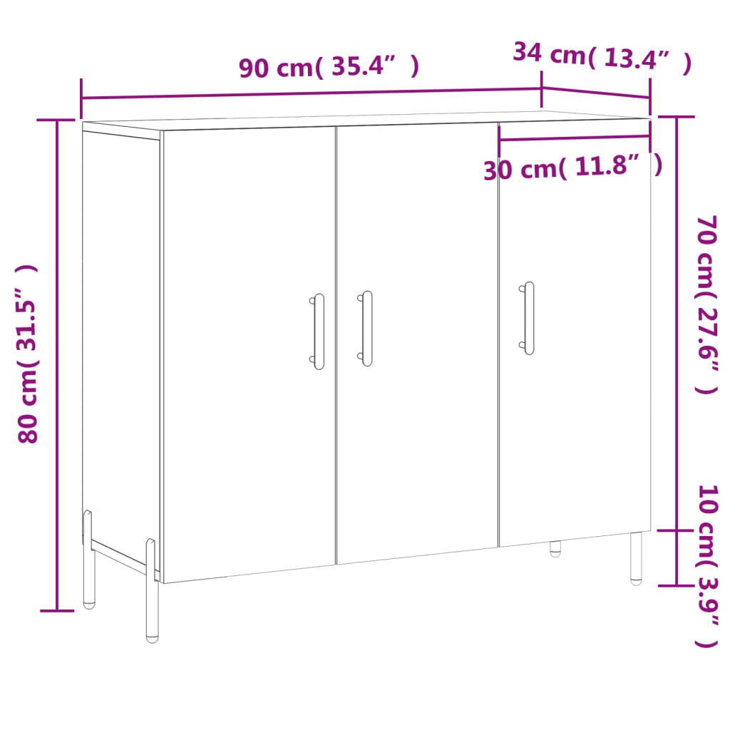 Komoda boja hrasta sonome 90x34x80 cm od konstruiranog drva