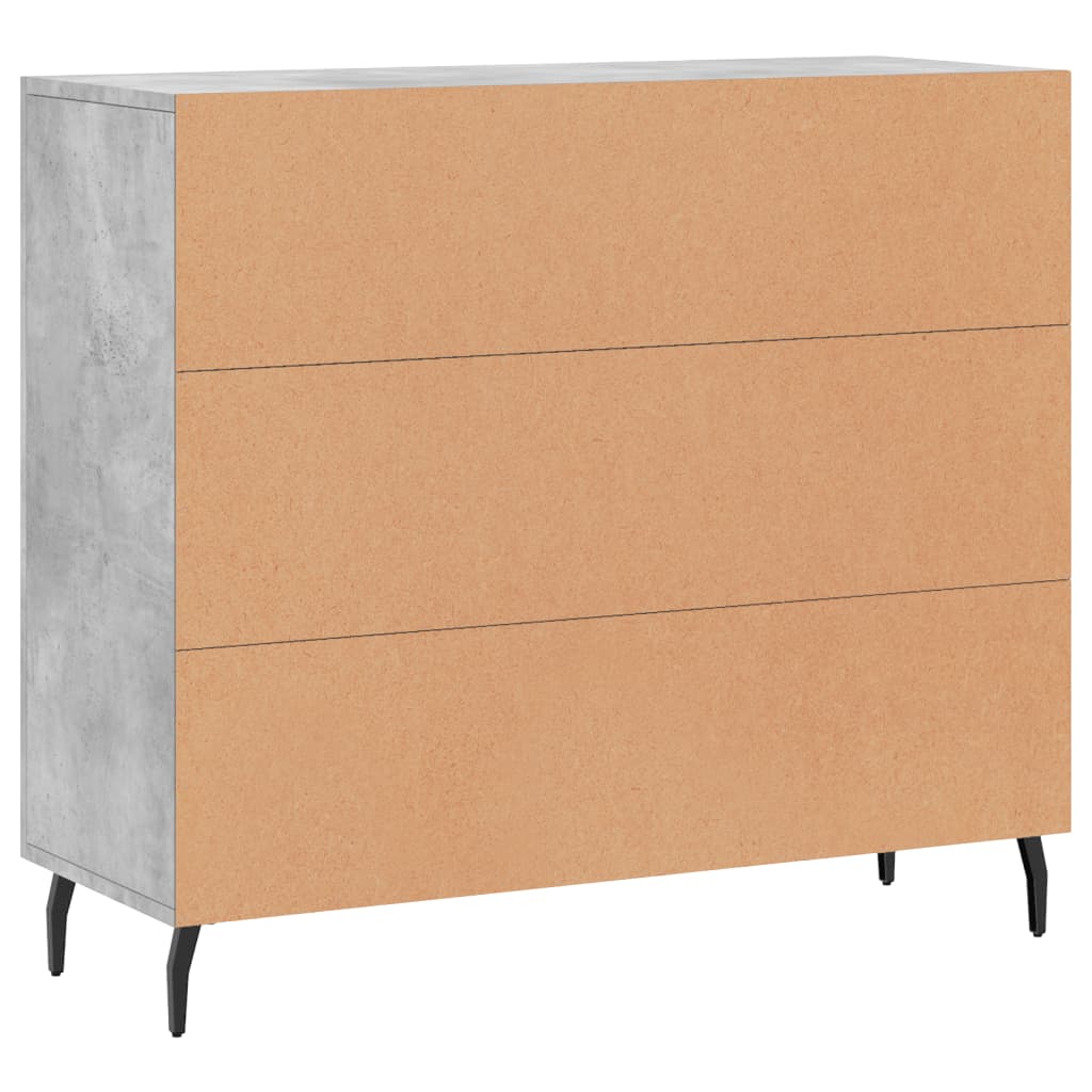 Komoda siva boja betona 90x34x80 cm od konstruiranog drva