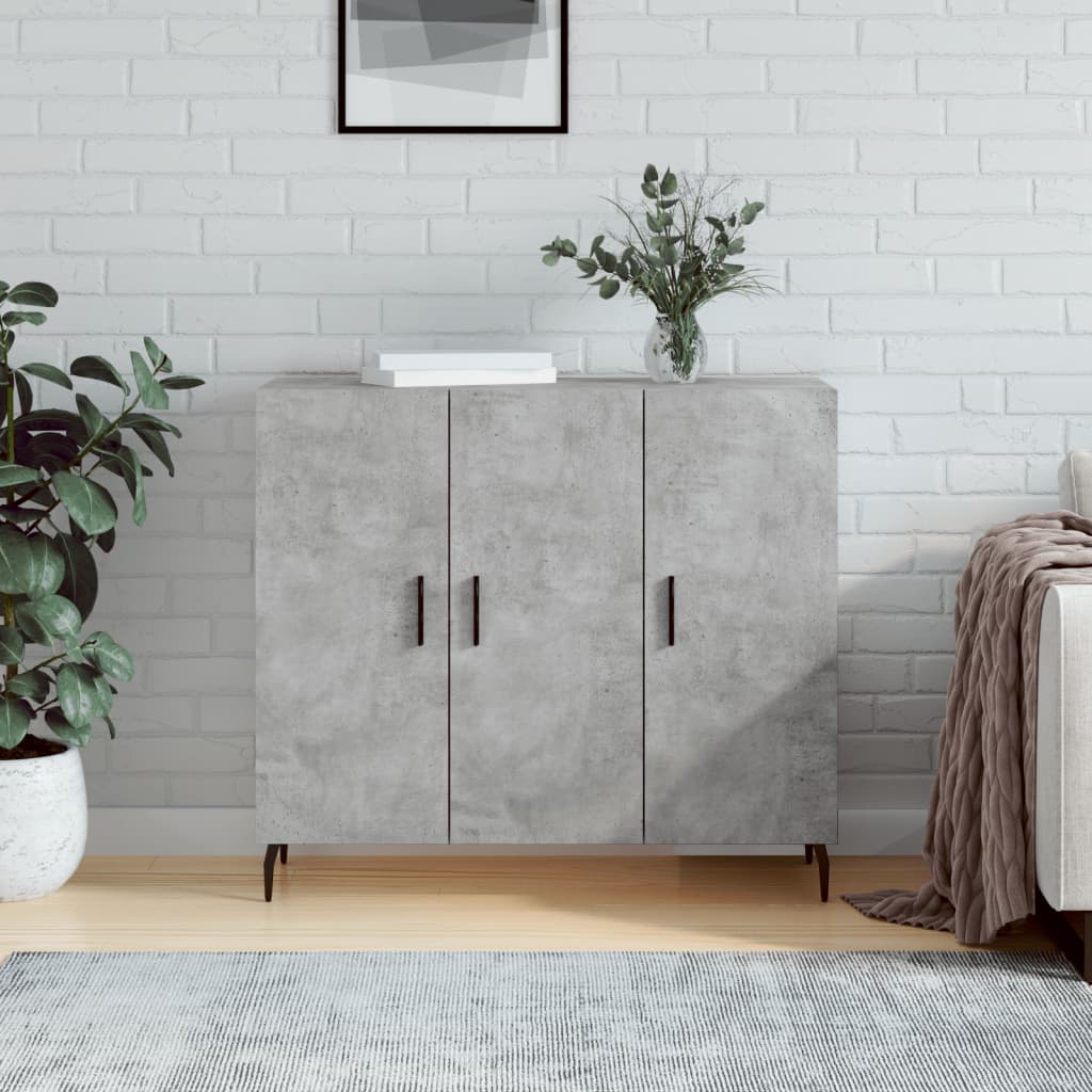 Komoda siva boja betona 90x34x80 cm od konstruiranog drva