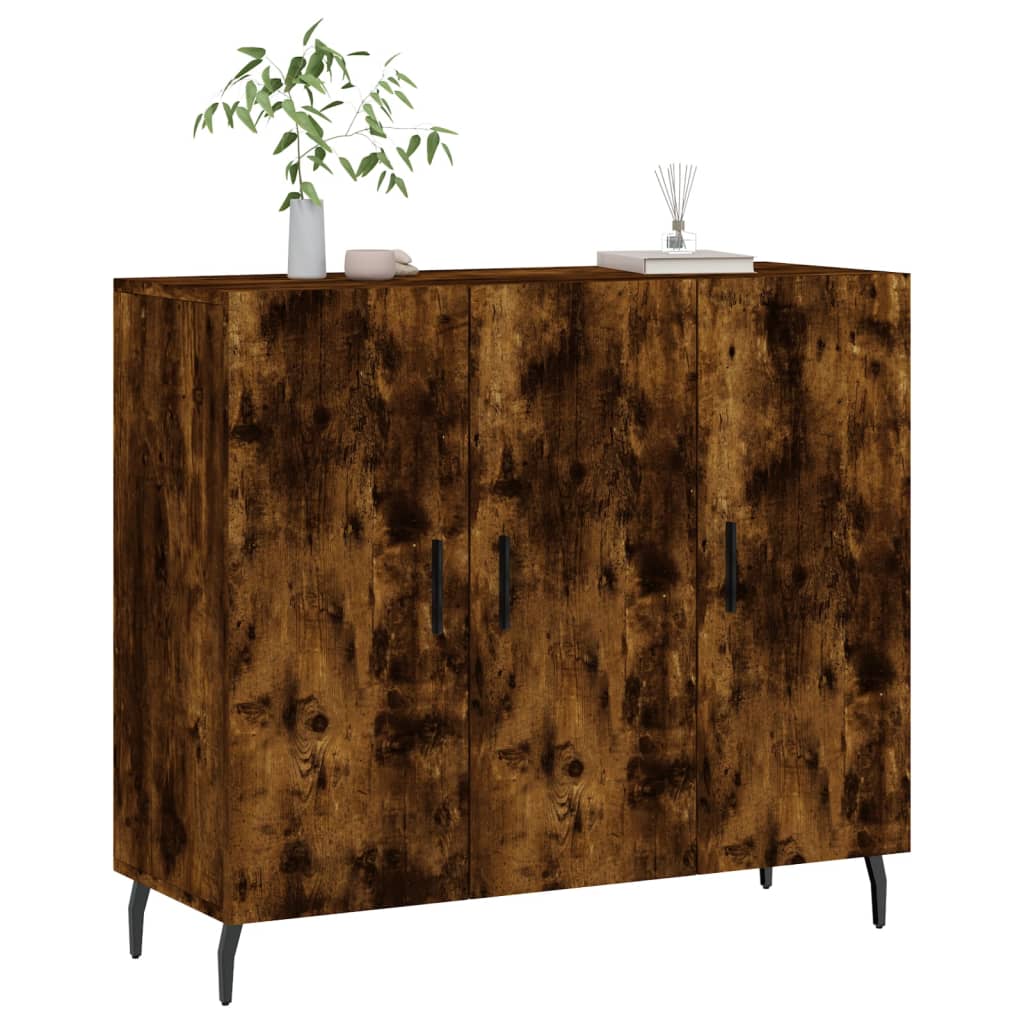Komoda boja dimljenog hrasta 90 x 34 x 80 cm konstruirano drvo