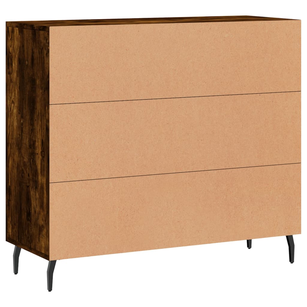Komoda boja dimljenog hrasta 90 x 34 x 80 cm konstruirano drvo