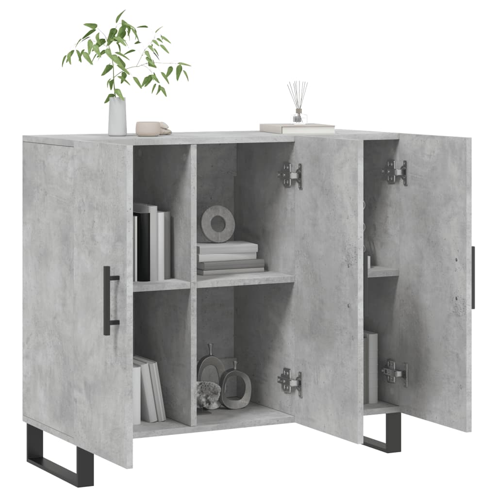 Komoda siva boja betona 90x34x80 cm od konstruiranog drva