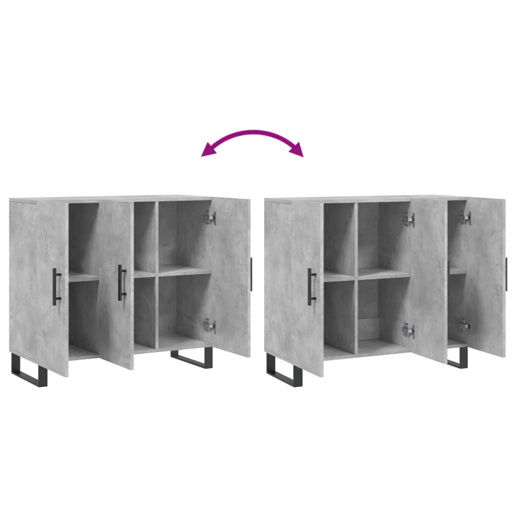 Komoda siva boja betona 90x34x80 cm od konstruiranog drva
