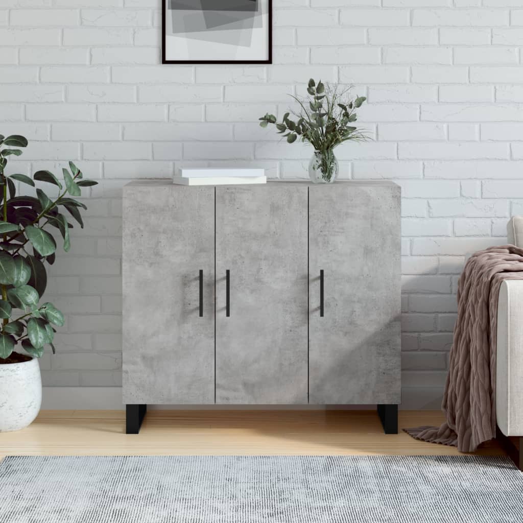 Komoda siva boja betona 90x34x80 cm od konstruiranog drva