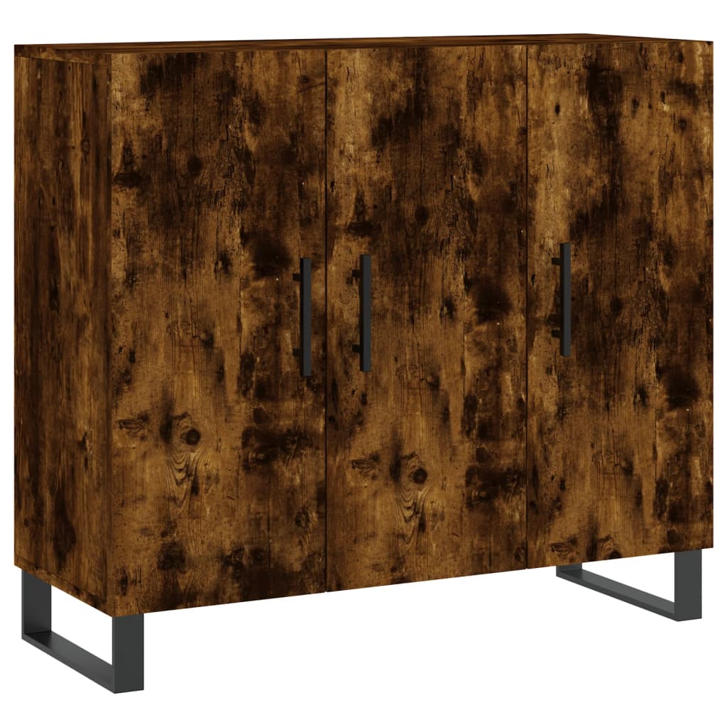 Komoda boja dimljenog hrasta 90 x 34 x 80 cm konstruirano drvo