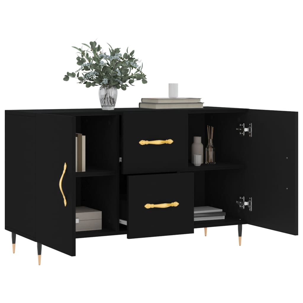 Komoda crna 100 x 36 x 60 cm od konstruiranog drva