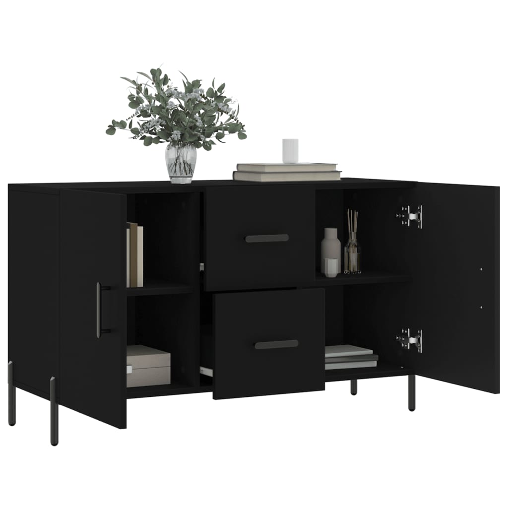 Komoda crna 100 x 36 x 60 cm od konstruiranog drva